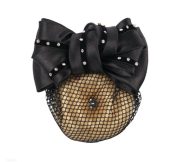 HH-騎手用具 (121) HH蝴蝶結髮網-銀水鑽