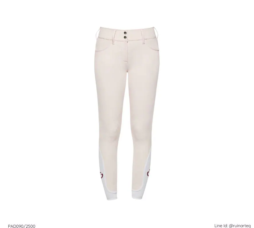 CT 女款半皮高腰馬褲-經典-珍珠粉