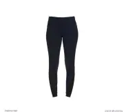 CT 女款半皮中腰馬褲-丹寧-深藍黑