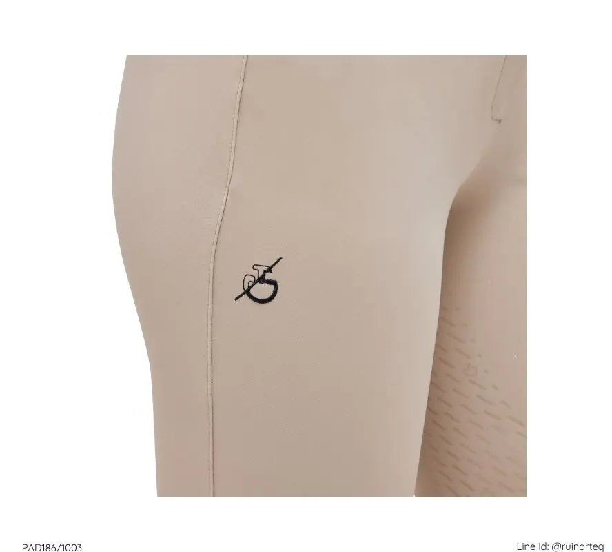 CT 女款全皮高腰馬褲-黑線-米色 - Image 3