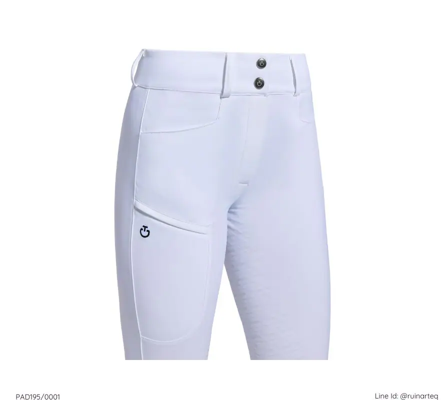 CT 女款全皮高腰馬褲-薄款-白色 - Image 3