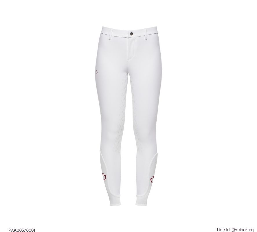 CT童款全皮中腰馬褲-經典-白色
