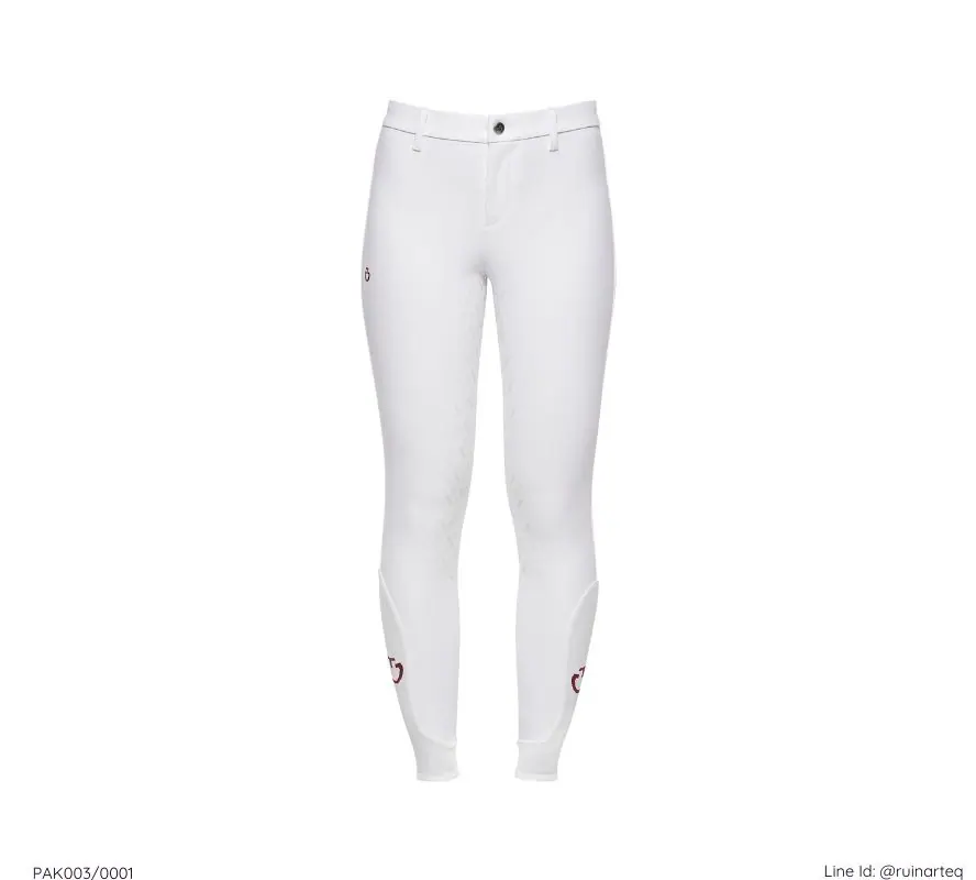 CT童款全皮中腰馬褲-經典-白色