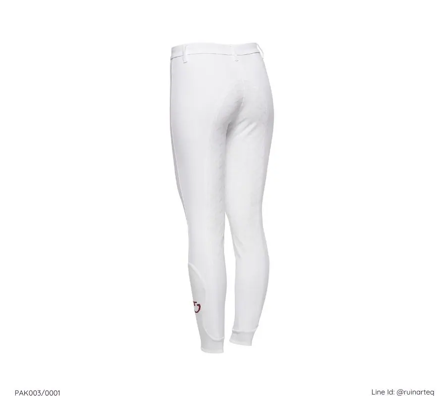 CT童款全皮中腰馬褲-經典-白色 - Image 3