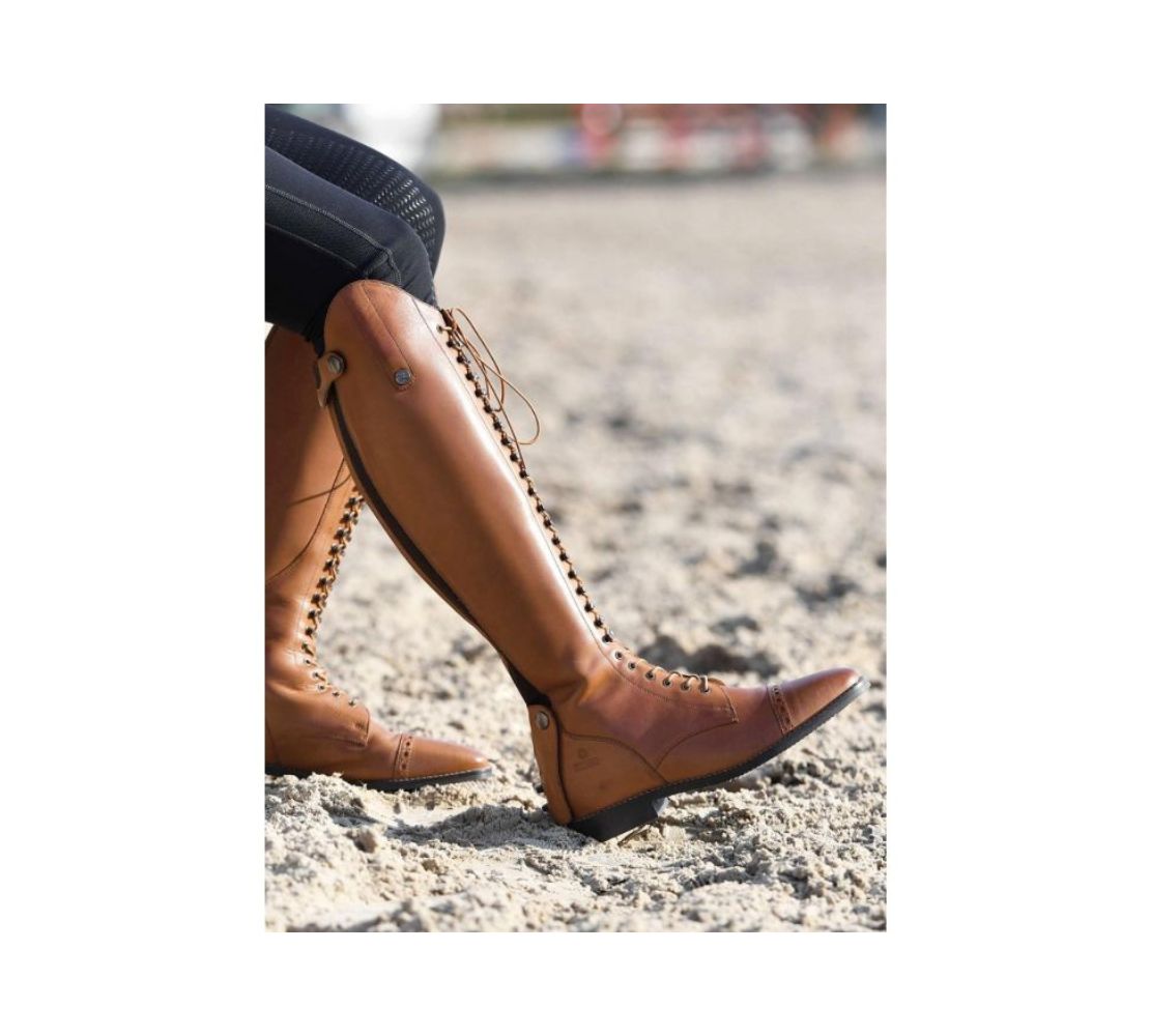 Busse 綁帶長靴-卡其色(預購) - Image 3