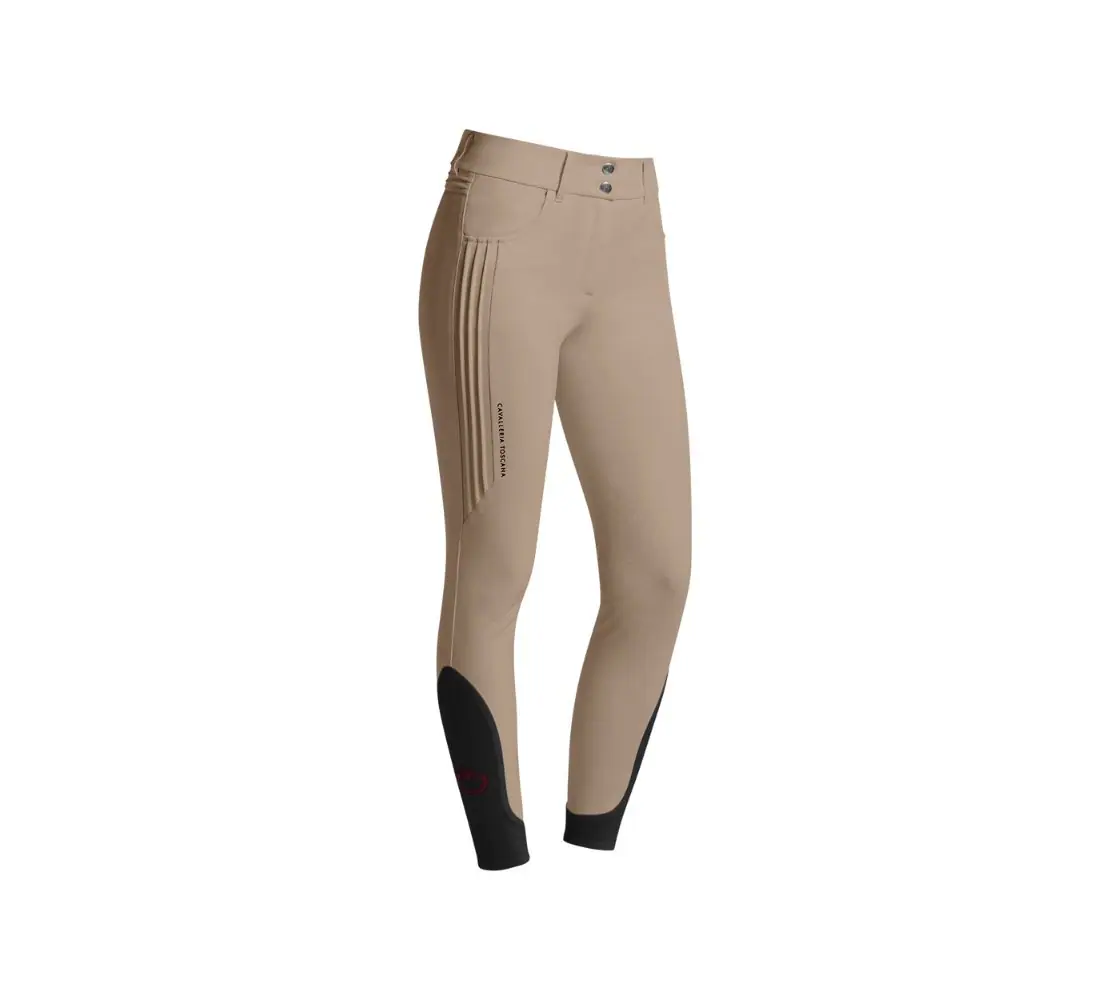 CT 女款半皮高腰馬褲-PAD233-核桃色