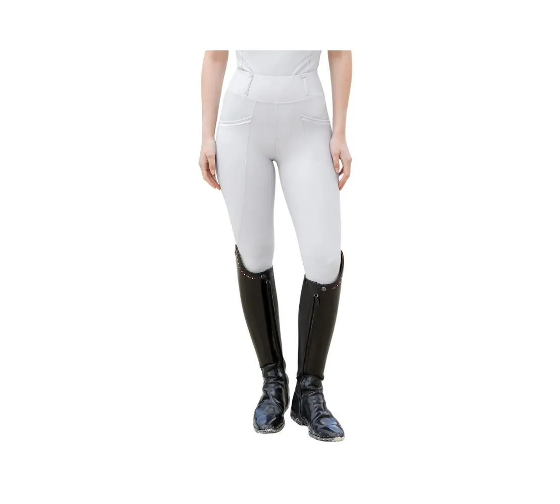 MaxiM 女款瑜珈全皮馬褲-Pro-冰河灰