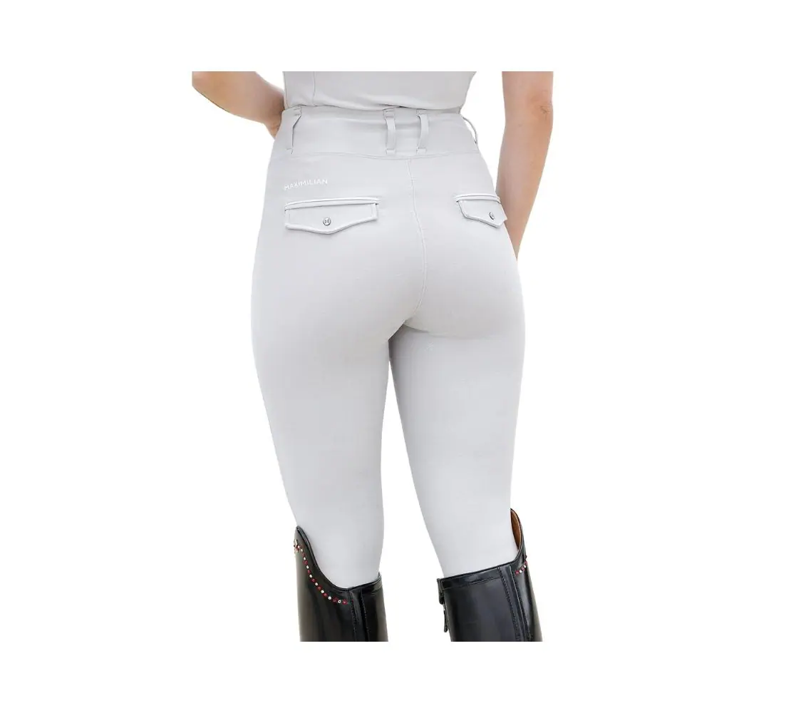 MaxiM 女款瑜珈全皮馬褲-Pro-冰河灰 - Image 5